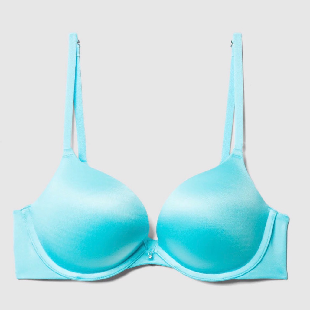 Fredericks Of Hollywood Teal Underwire Satin Bra Brand New Bra Size 34c